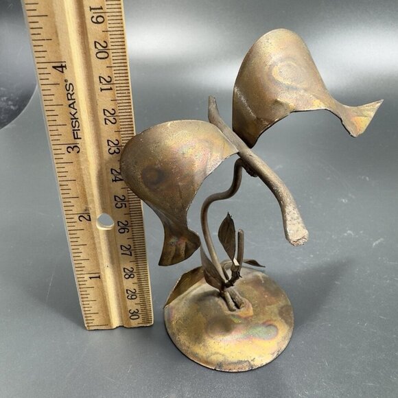 Vintage Brutalist Metal Sculpture Made In Hong Kong Bird Flying Figure Decor VTG - Picture 5 of 15